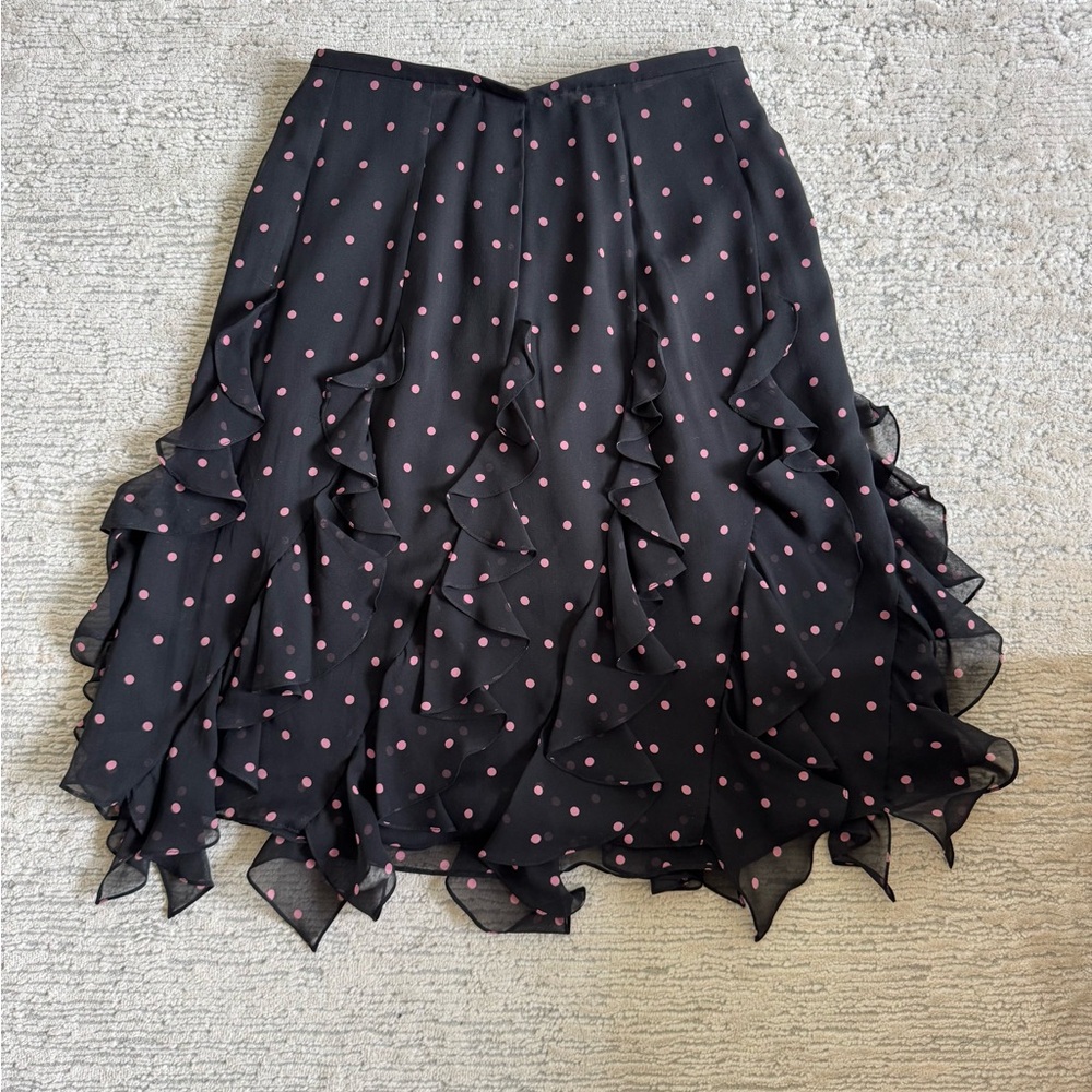 100% Silk Vintage Kay Unger Ruffle Skirt - Size 6